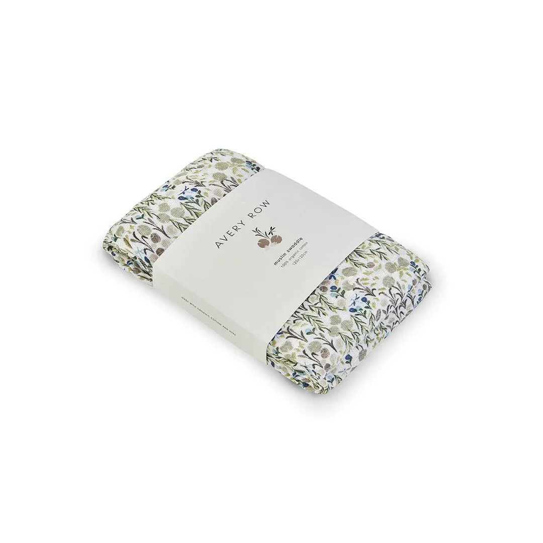 Avery Row Organic Baby Muslin Swaddle - Riverbank
