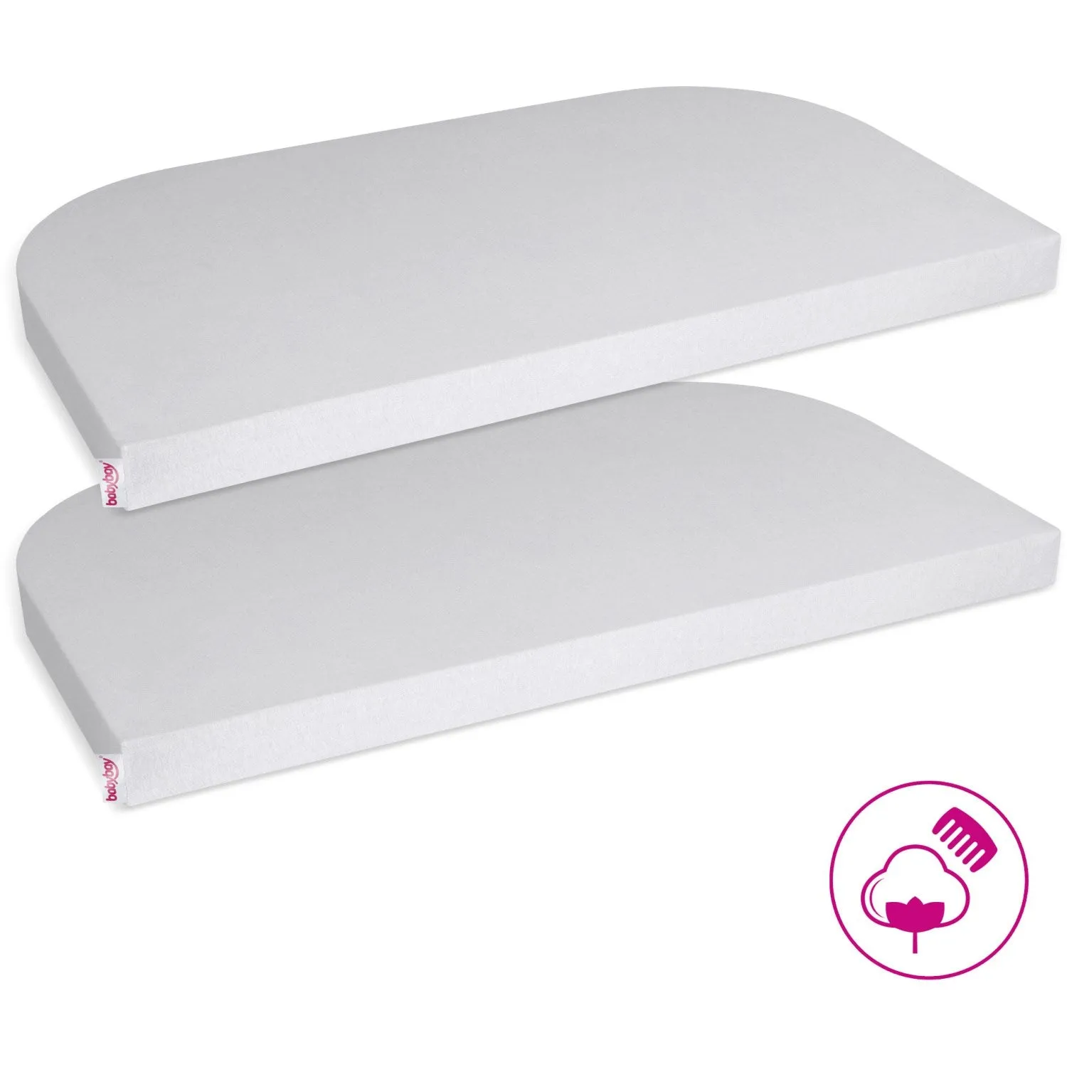babybay® Soft Grey Jersey Cover Deluxe Sheet 2-Pack Original