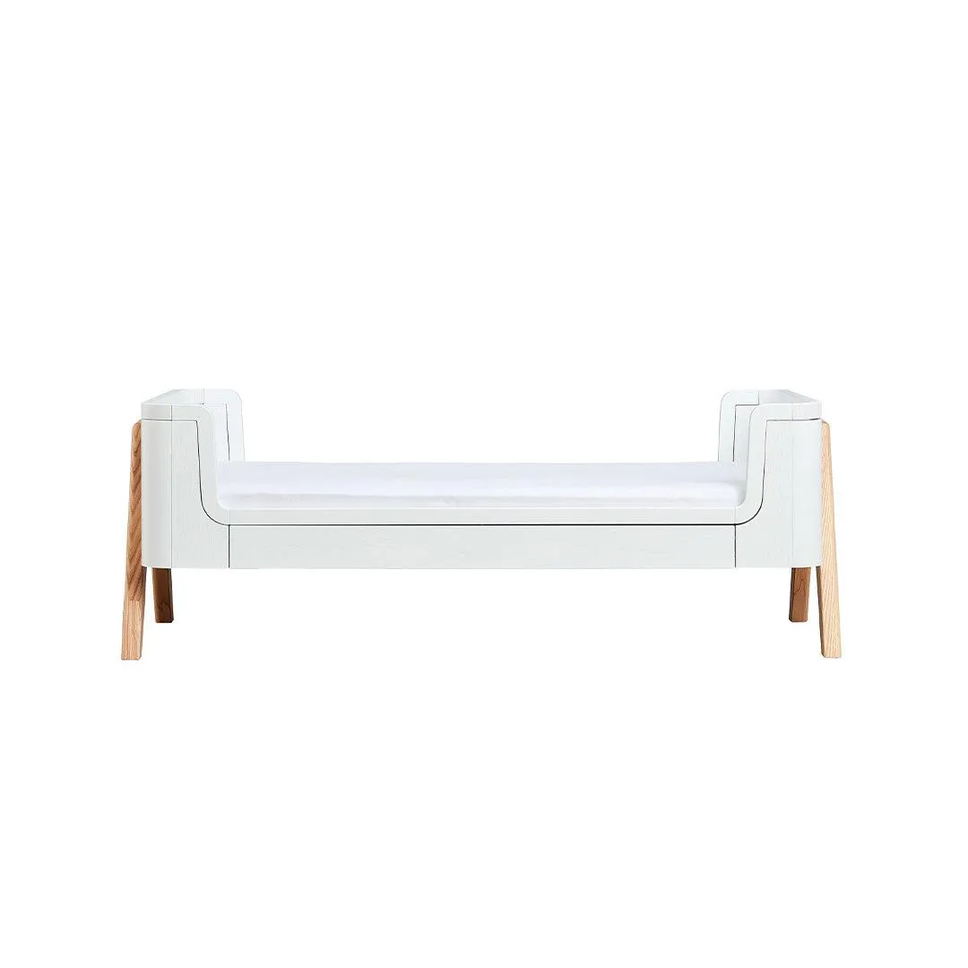 Gaia Baby Hera Cot Bed   Bedside Crib Two Piece Bundle - Scandi-White   Natural