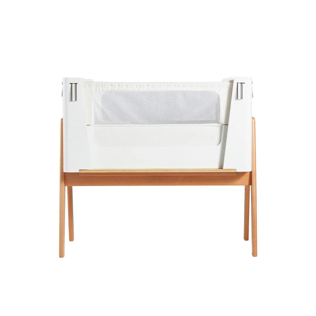 Gaia Baby Hera Cot Bed   Bedside Crib Two Piece Bundle - Scandi-White   Natural