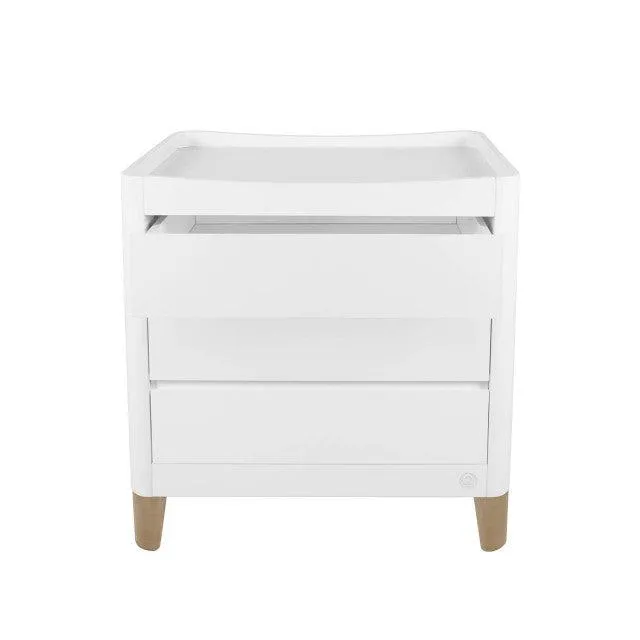 Gaia Baby Serena Mini Cot   Bedside Crib Set (Incl Bedside mattress) Mini Cot and Dresser - White / Natural