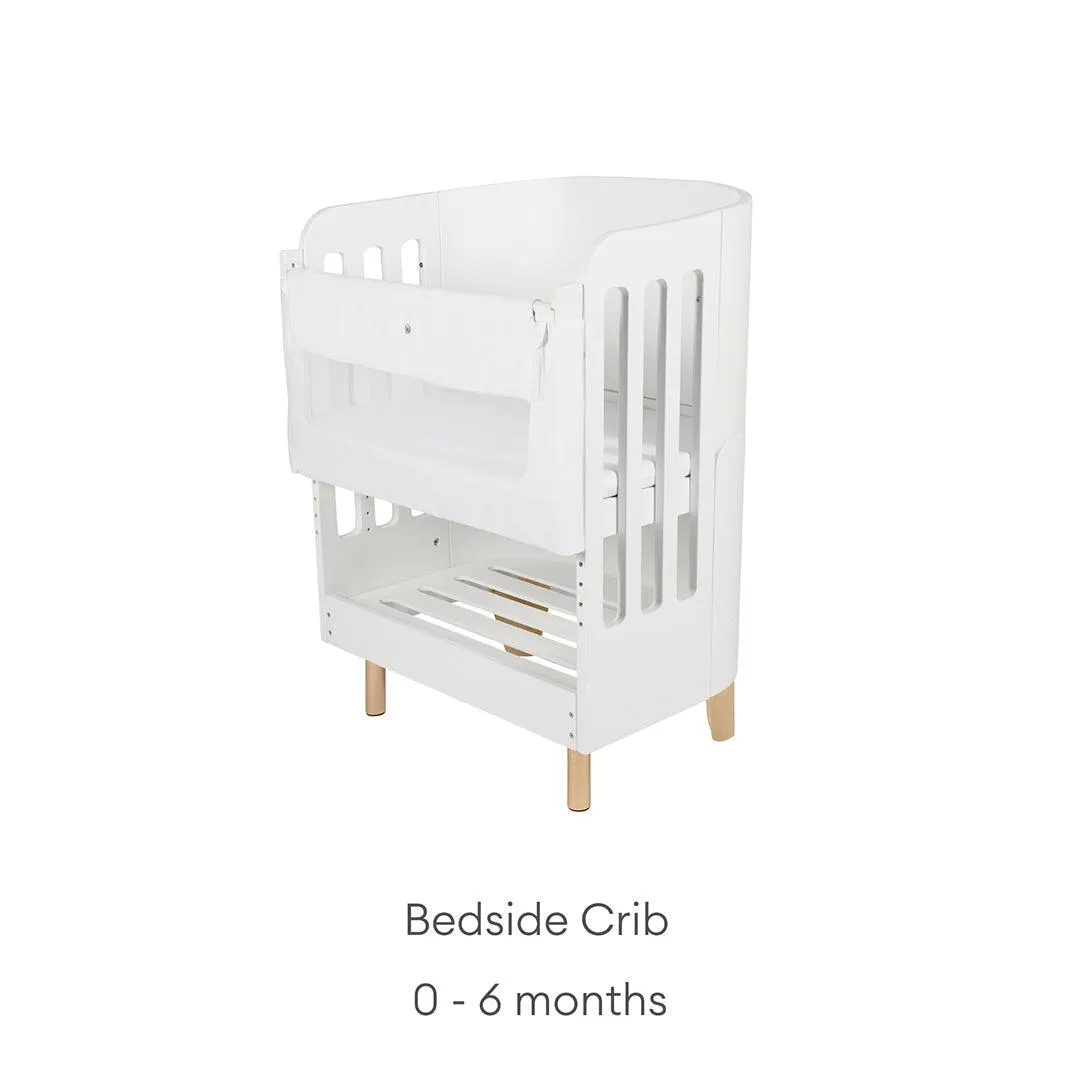 Gaia Baby Serena Mini Cot   Bedside Crib Set (Incl Bedside mattress) Mini Cot and Dresser - White / Natural