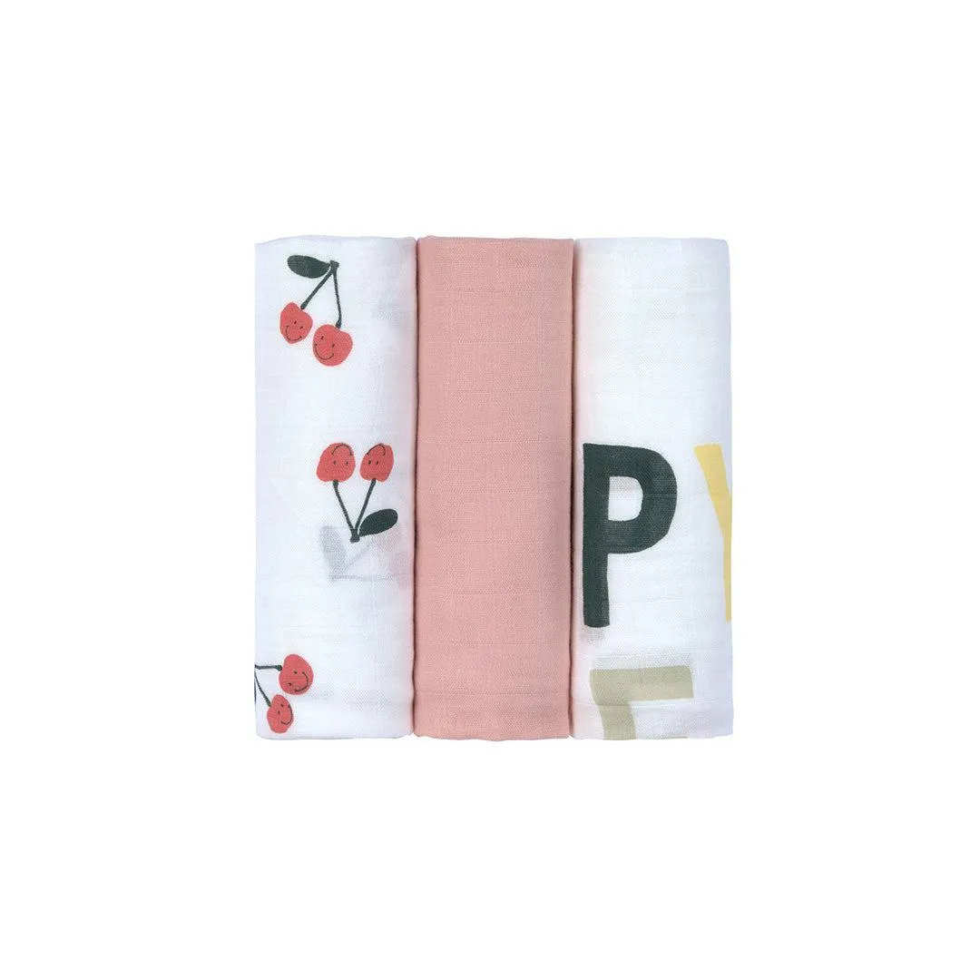 Lassig Heavenly Soft Swaddles - Happy Fruits - Cherry