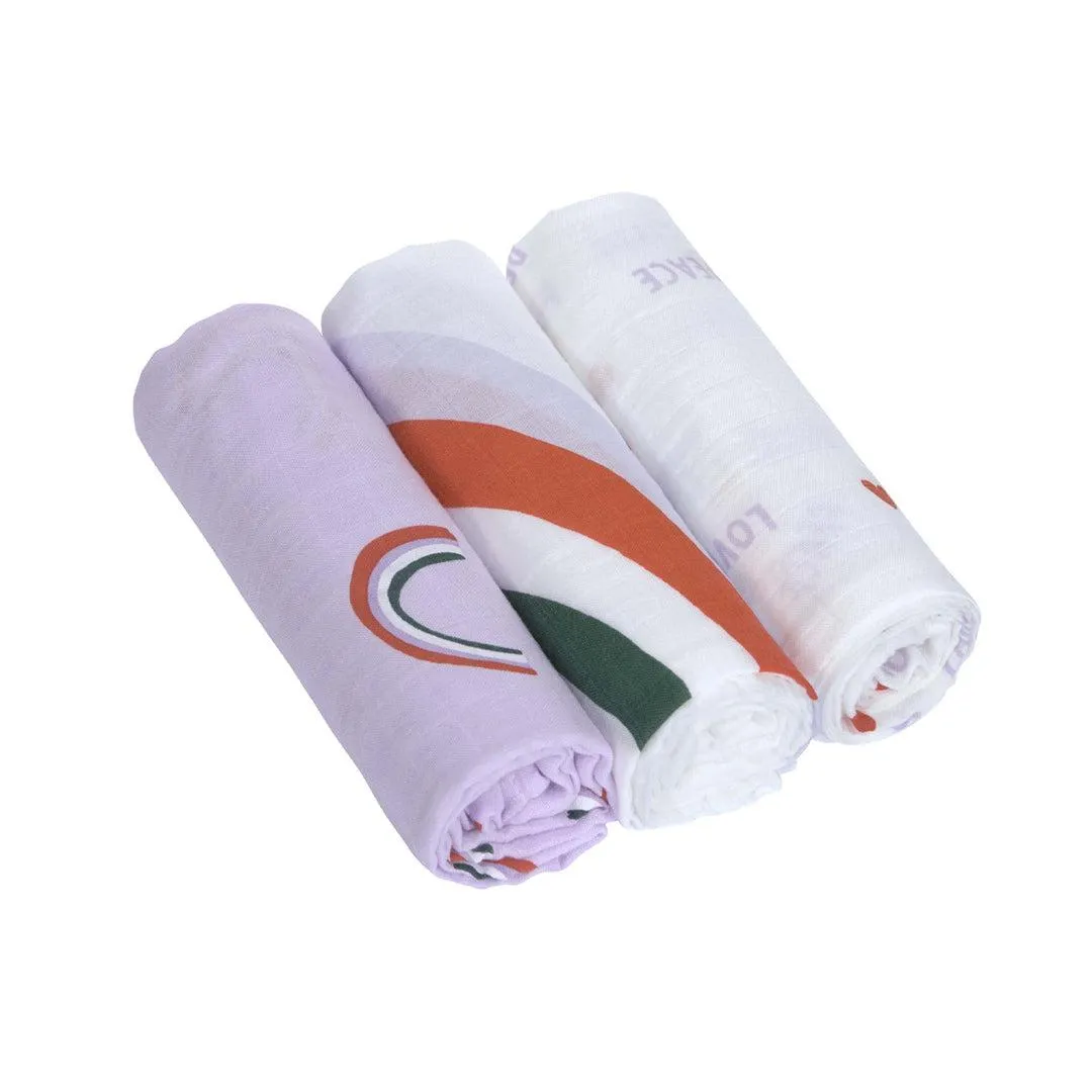Lassig Heavenly Soft Swaddles - Happy Rascals - Lavender - Heart