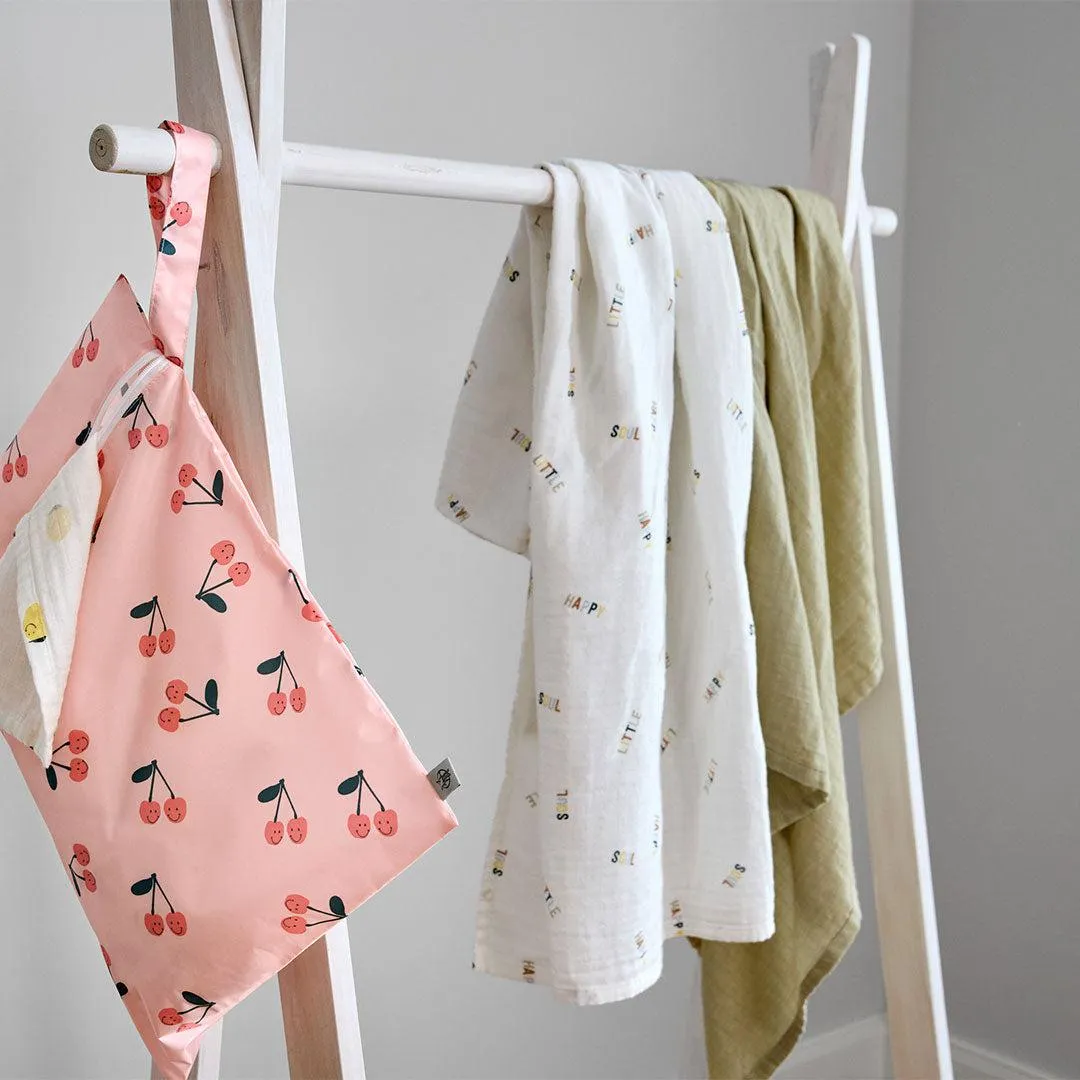Lassig Swaddle & Burp Blanket - Happy Fruits - Lemon