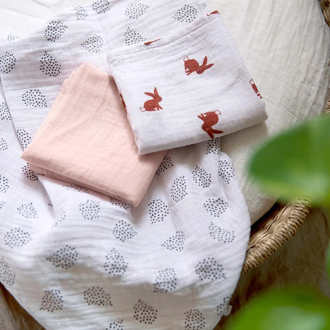 Lassig Swaddle & Burp Blanket - Little Forest - Rabbit