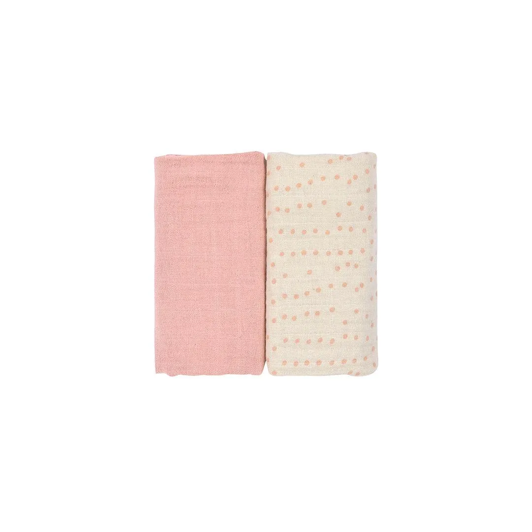 Lassig Swaddle   Burp Blankets - 2 Pack - Rose