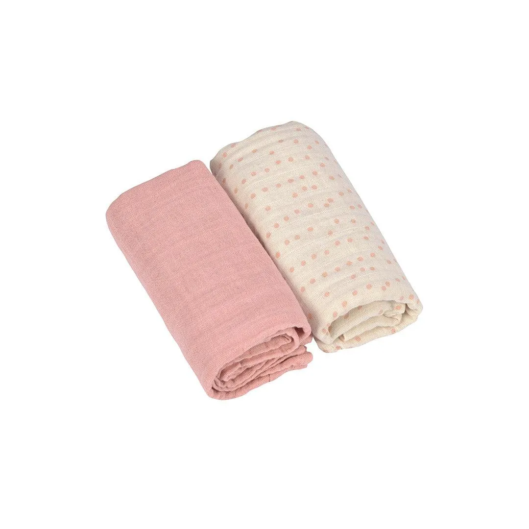 Lassig Swaddle   Burp Blankets - 2 Pack - Rose