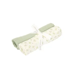 Little Dutch Muslin Swaddles - 70 x 70 cm  - Blueberry Leaves/Sage