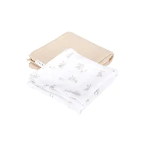 Little Dutch Muslin Swaddles Set - Baby Bunny/Beige