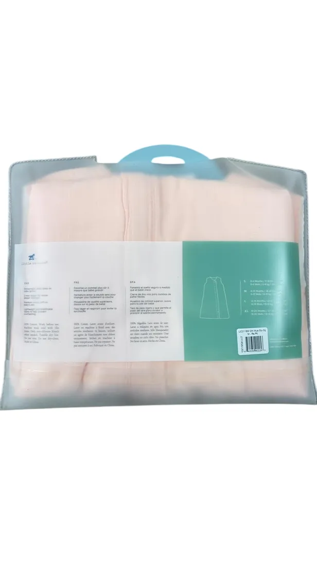 Little Unicorn Cotton Muslin Sleep Bag, Medium, Rose Petal, Cotton Muslin