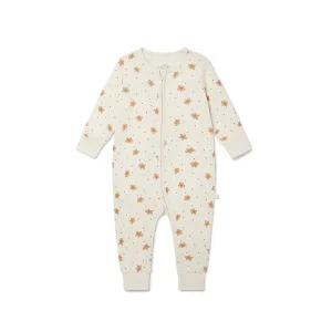 MORI Christmas Zip-Up Sleepsuit  - Gingerbread Print