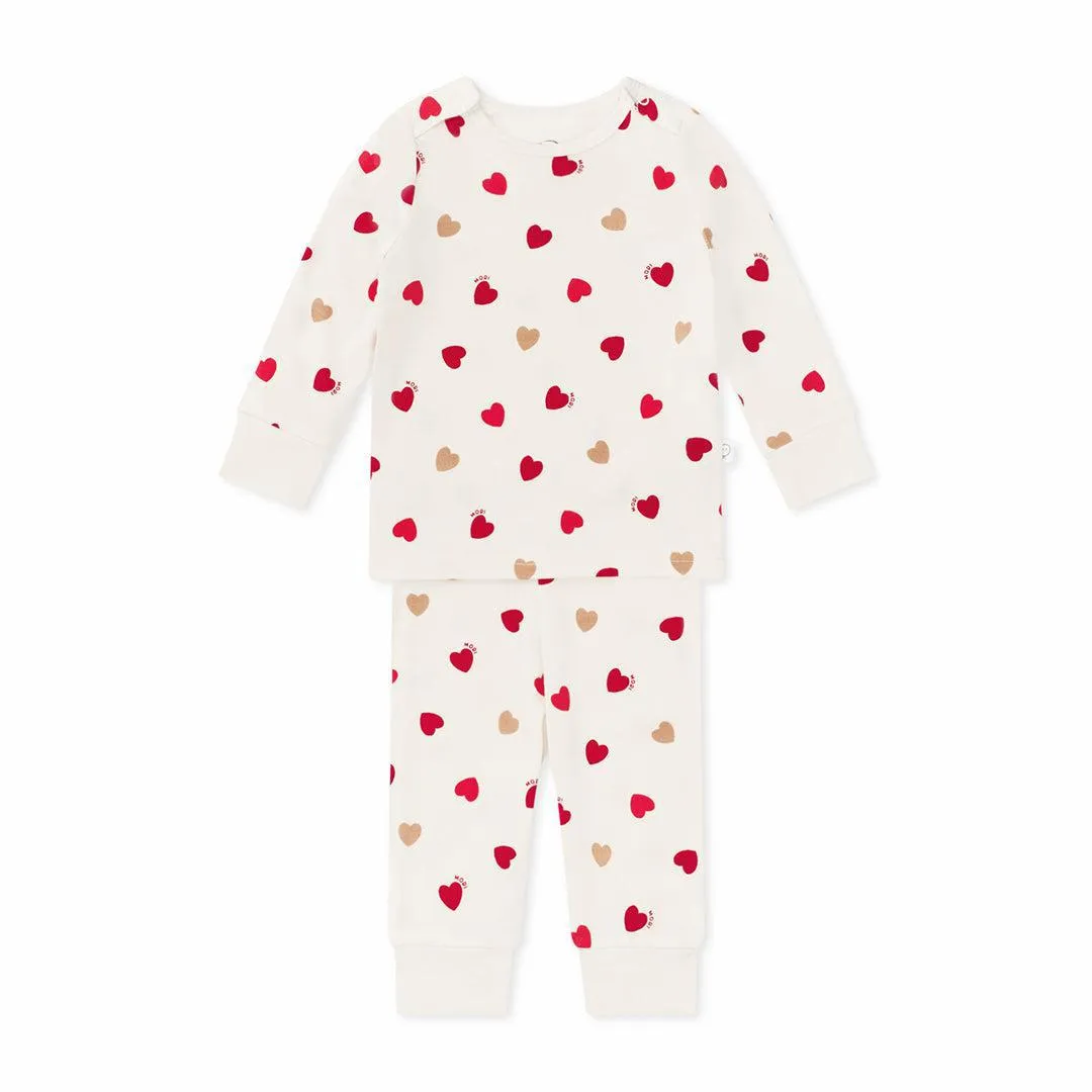 MORI Loveheart Pyjamas - Hearts & Cream