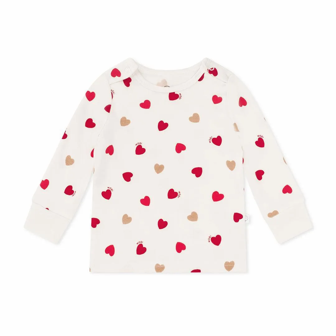 MORI Loveheart Pyjamas - Hearts & Cream