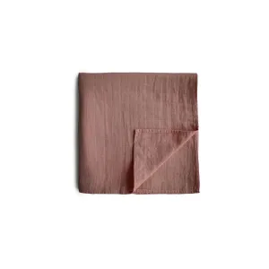 Mushie Organic Muslin Swaddle - Cedar