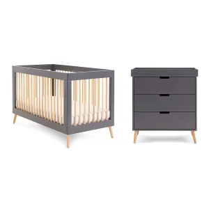 Obaby Maya 2 Piece Room Set - Slate   Natural
