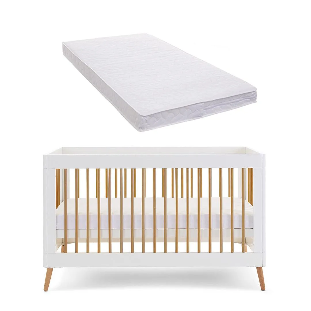 Obaby Maya Cot Bed - White   Natural