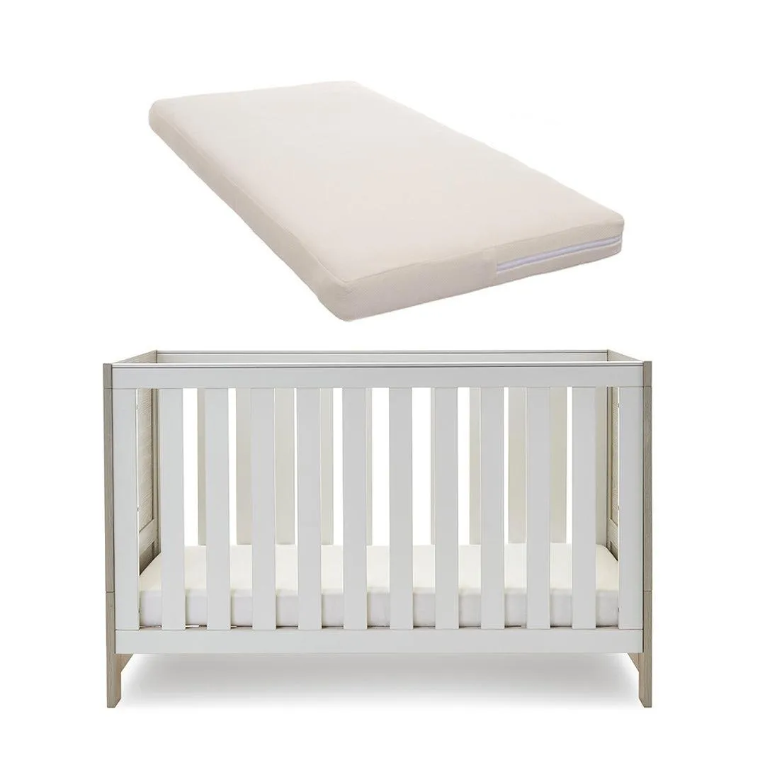 Obaby Nika Cot Bed - Grey Wash   White