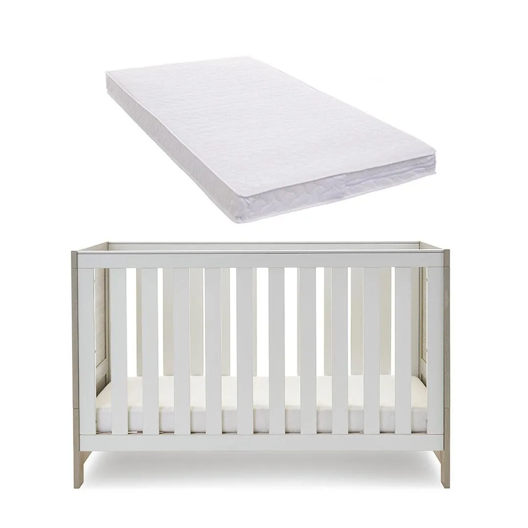 Obaby Nika Cot Bed - Grey Wash   White