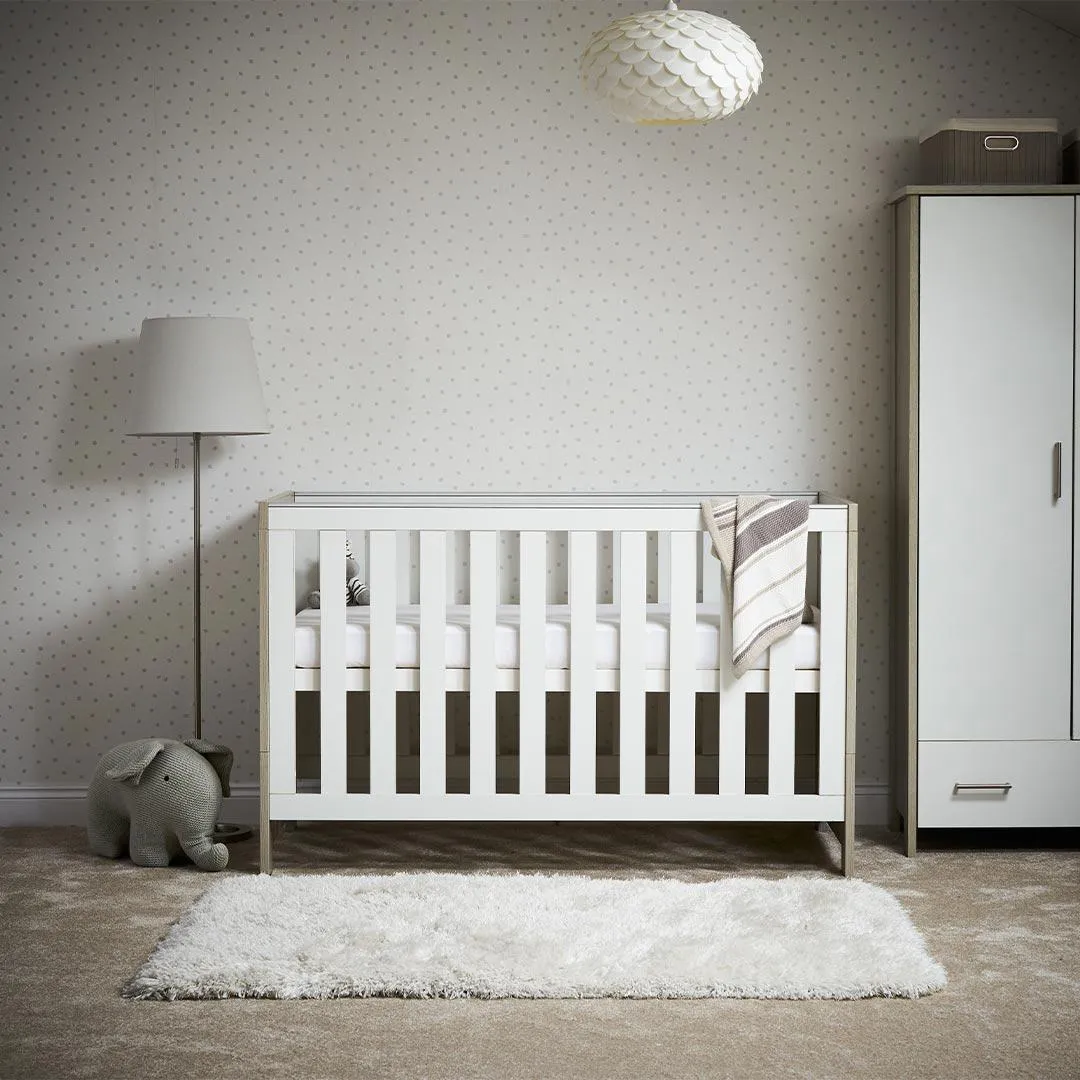 Obaby Nika Cot Bed - Grey Wash   White