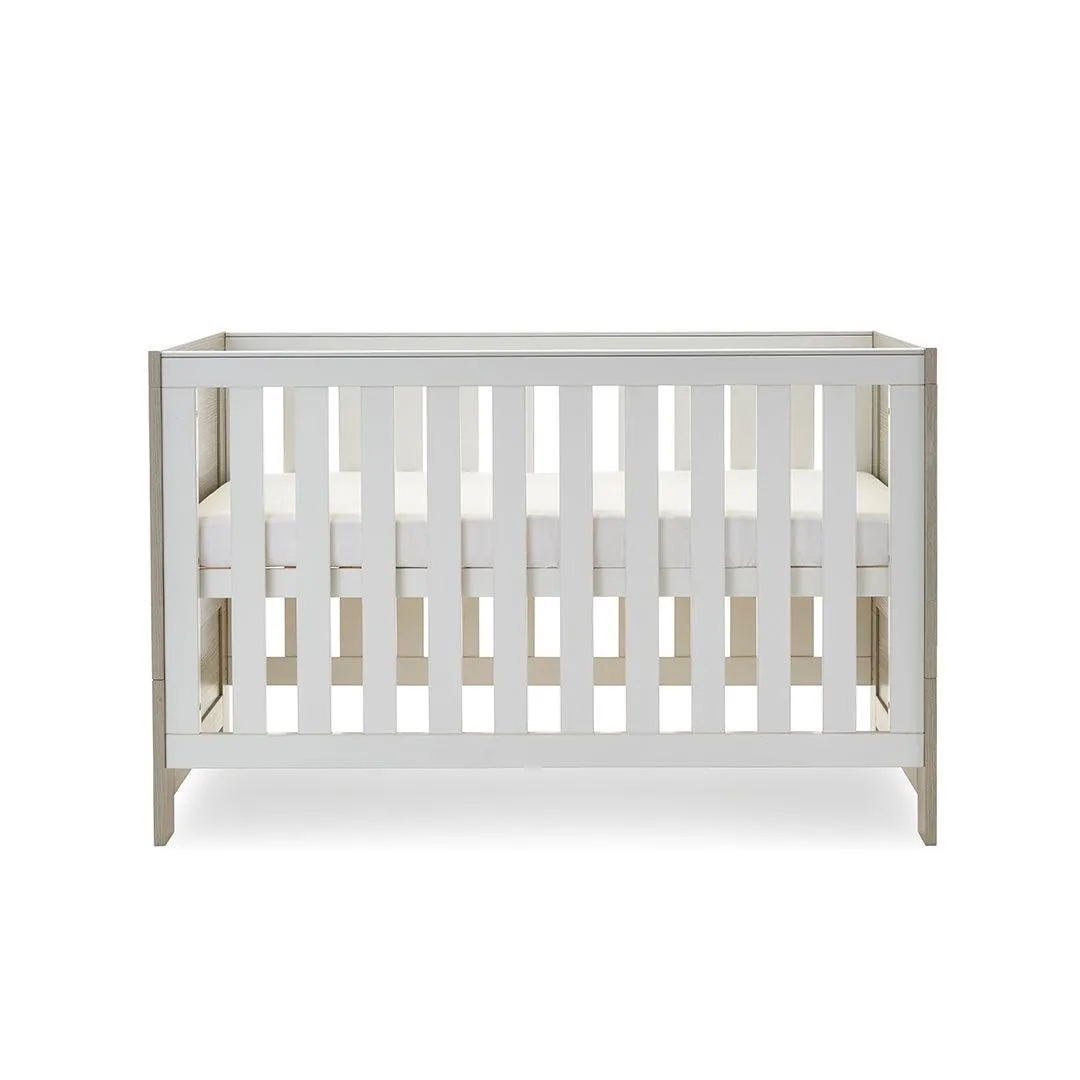 Obaby Nika Cot Bed - Grey Wash   White