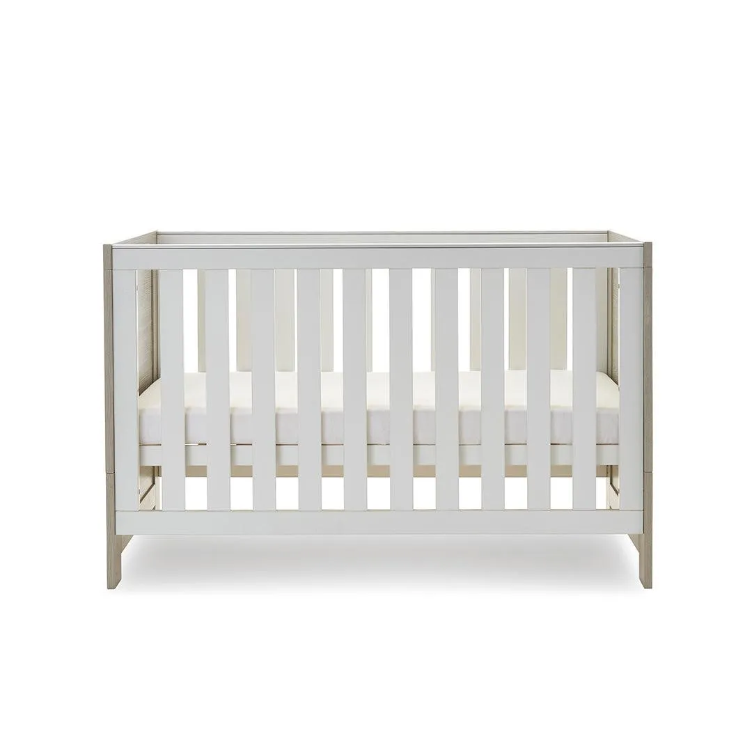 Obaby Nika Cot Bed - Grey Wash   White