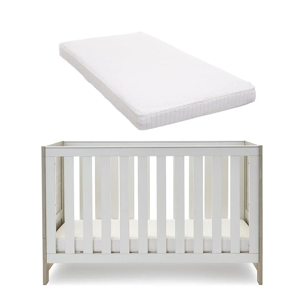Obaby Nika Cot Bed - Grey Wash   White