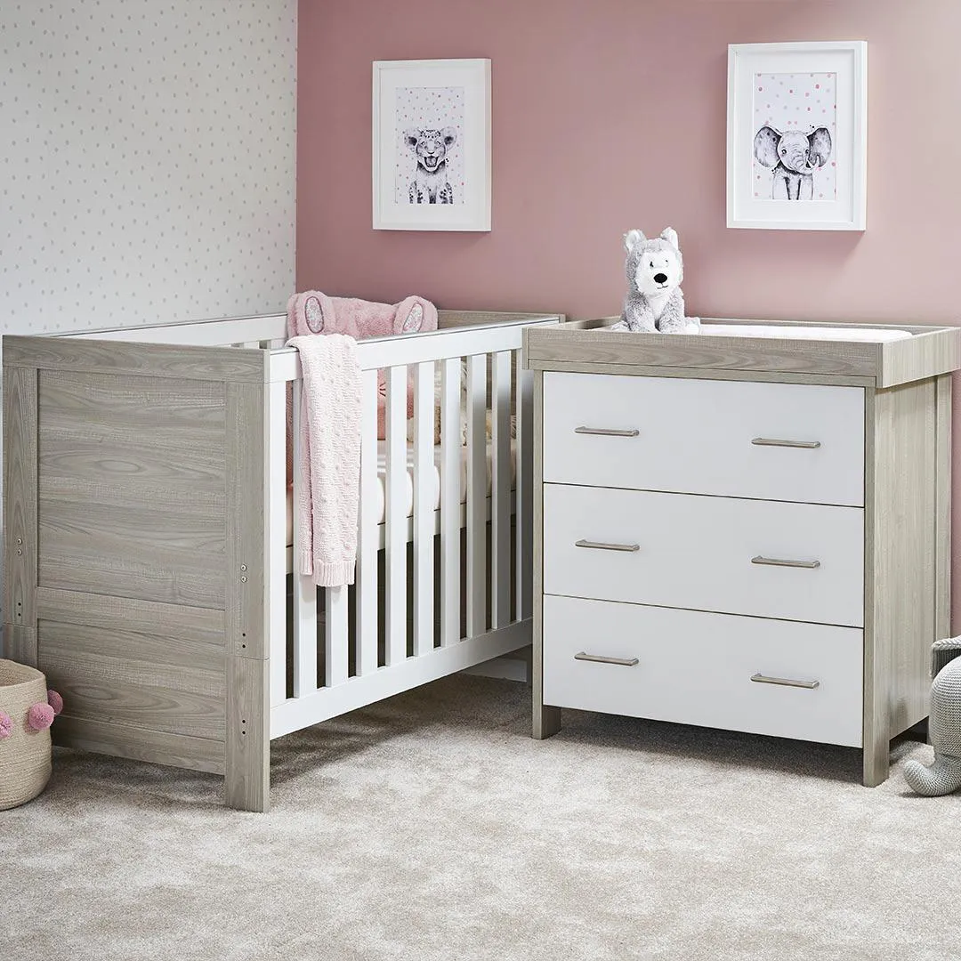 Obaby Nika Mini 2 Piece Room Set - Grey Wash   White
