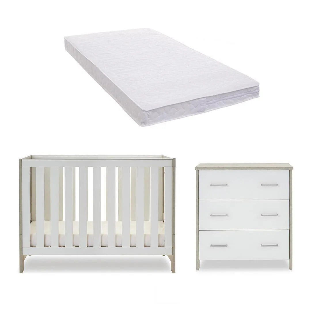 Obaby Nika Mini 2 Piece Room Set - Grey Wash   White