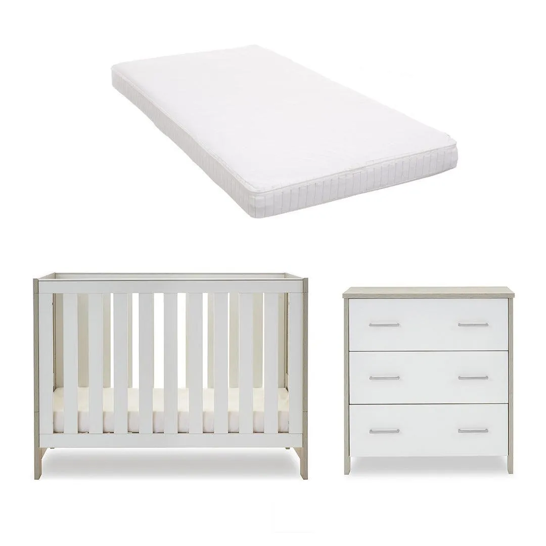 Obaby Nika Mini 2 Piece Room Set - Grey Wash   White