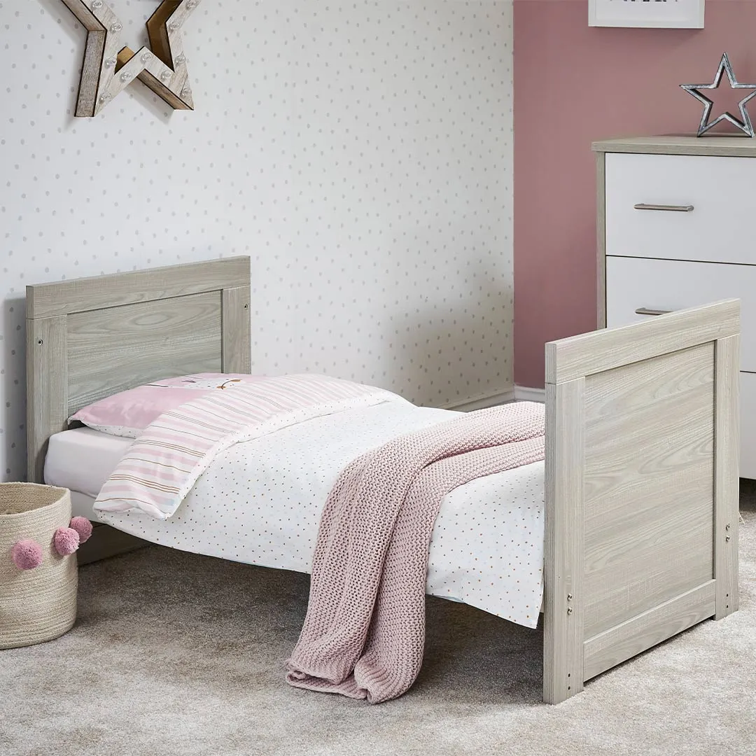 Obaby Nika Mini Cot Bed - Grey Wash   White