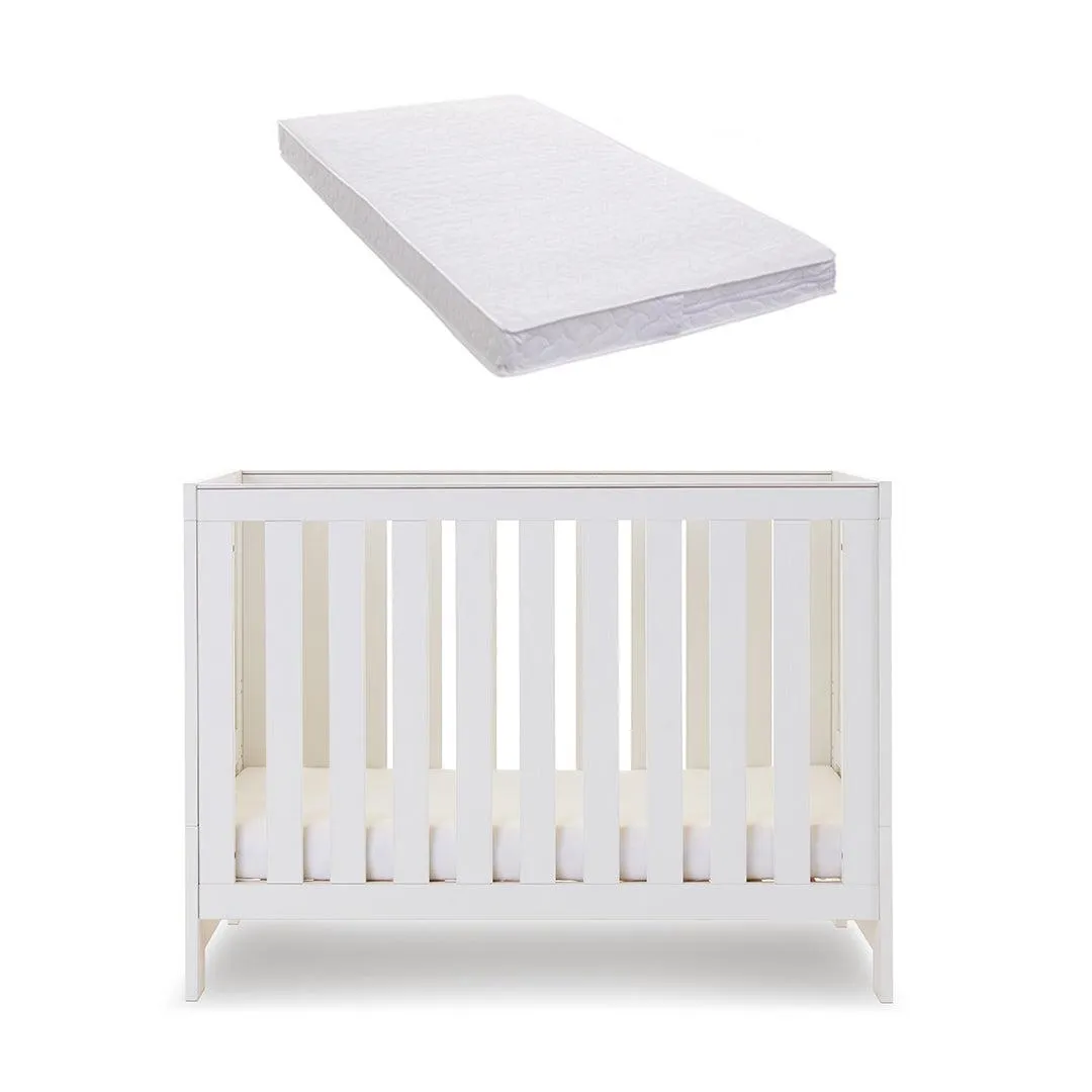 Obaby Nika Mini Cot Bed - White Wash