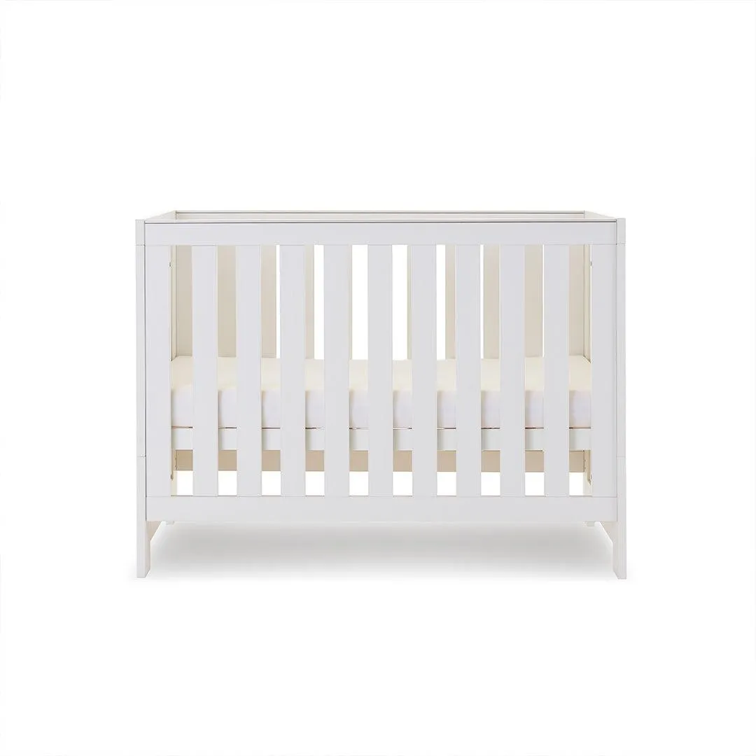 Obaby Nika Mini Cot Bed - White Wash