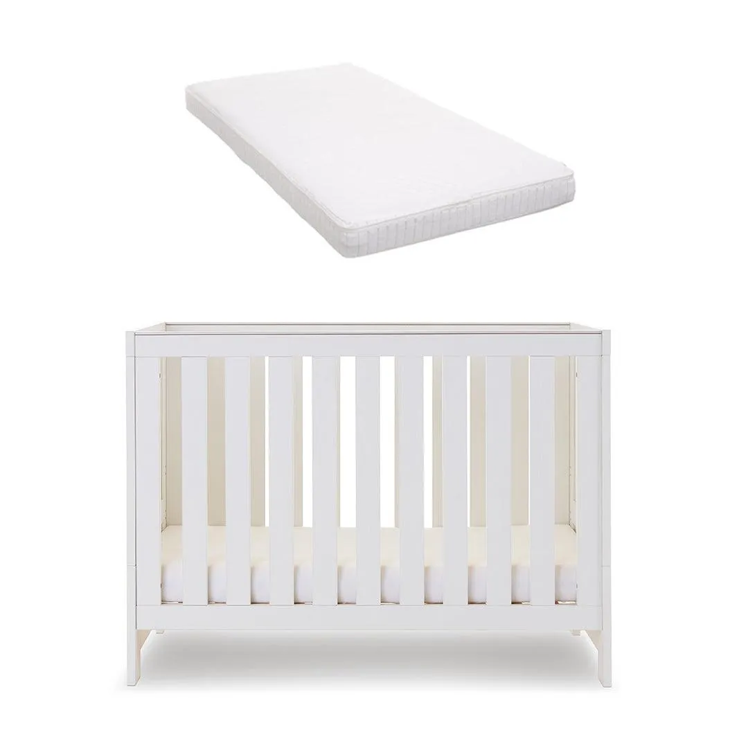 Obaby Nika Mini Cot Bed - White Wash