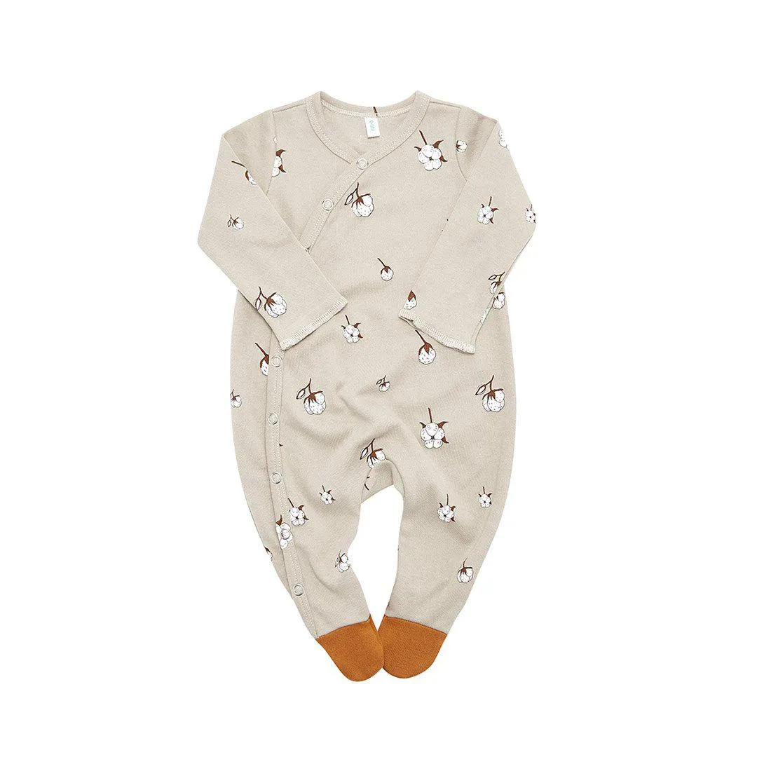 Organic Zoo Suit with Contrast Feet - Cotton Field
