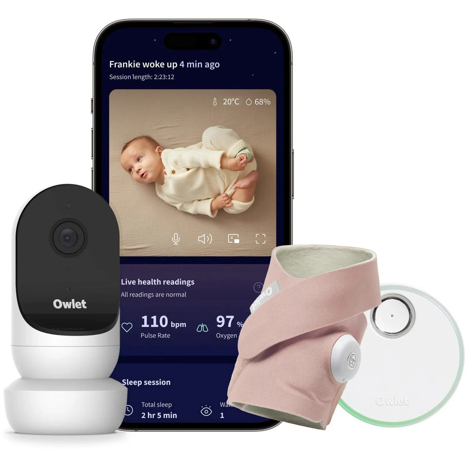 Owlet Dusty Rose Dream Sock   Cam2 Bundle