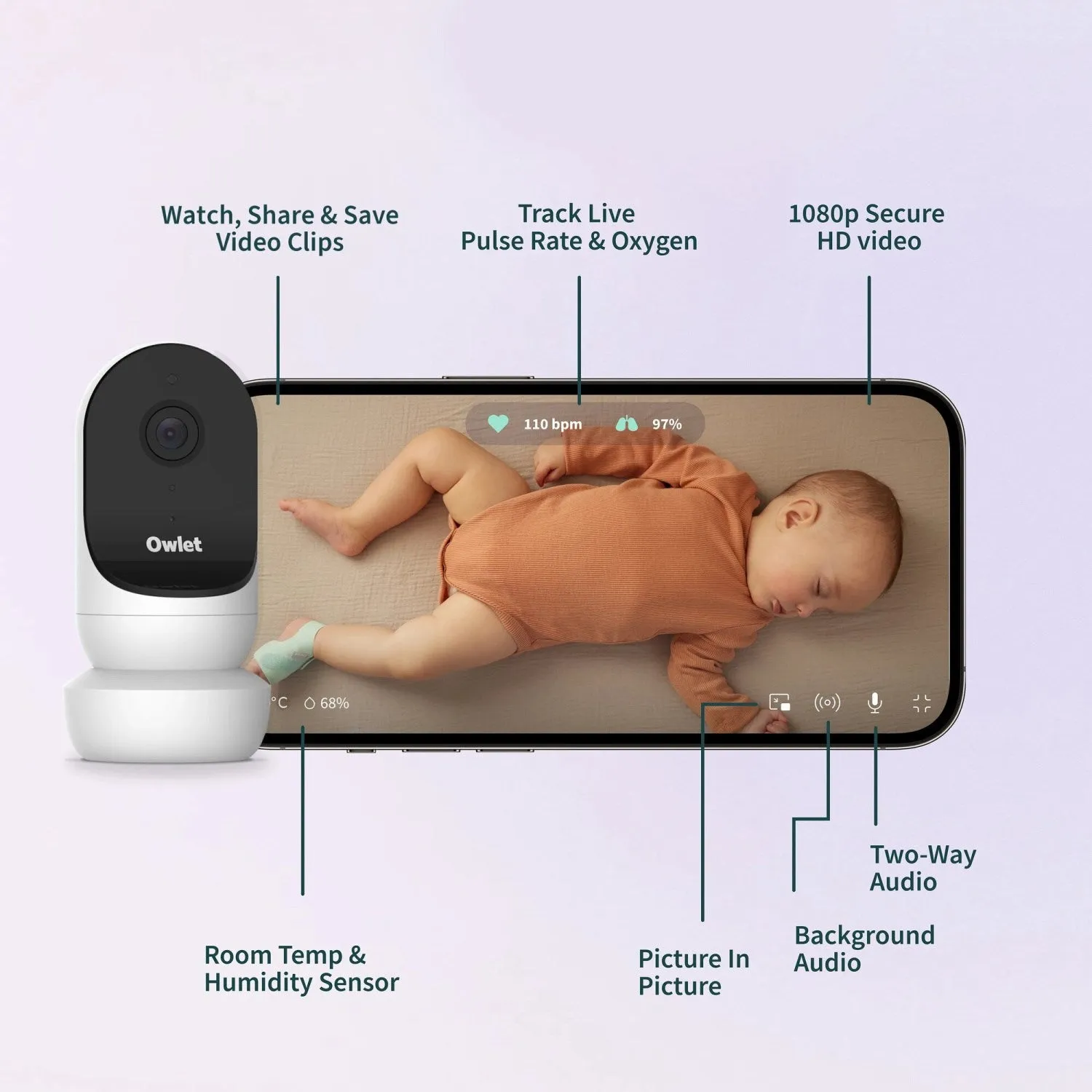 Owlet Dusty Rose Dream Sock   Cam2 Bundle