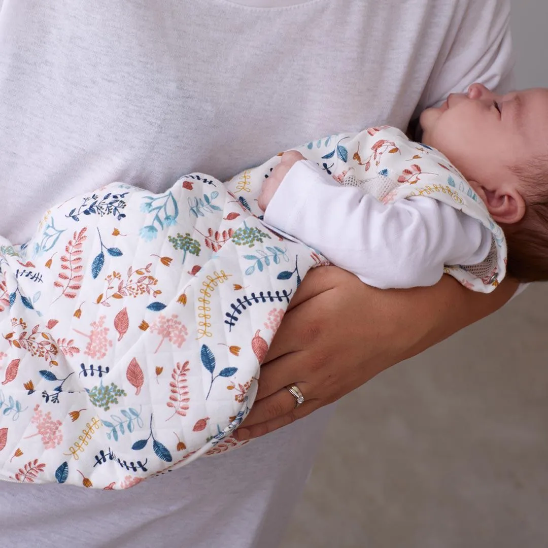 Purflo Swaddle To Sleep Bag - Botanical - TOG 2.5