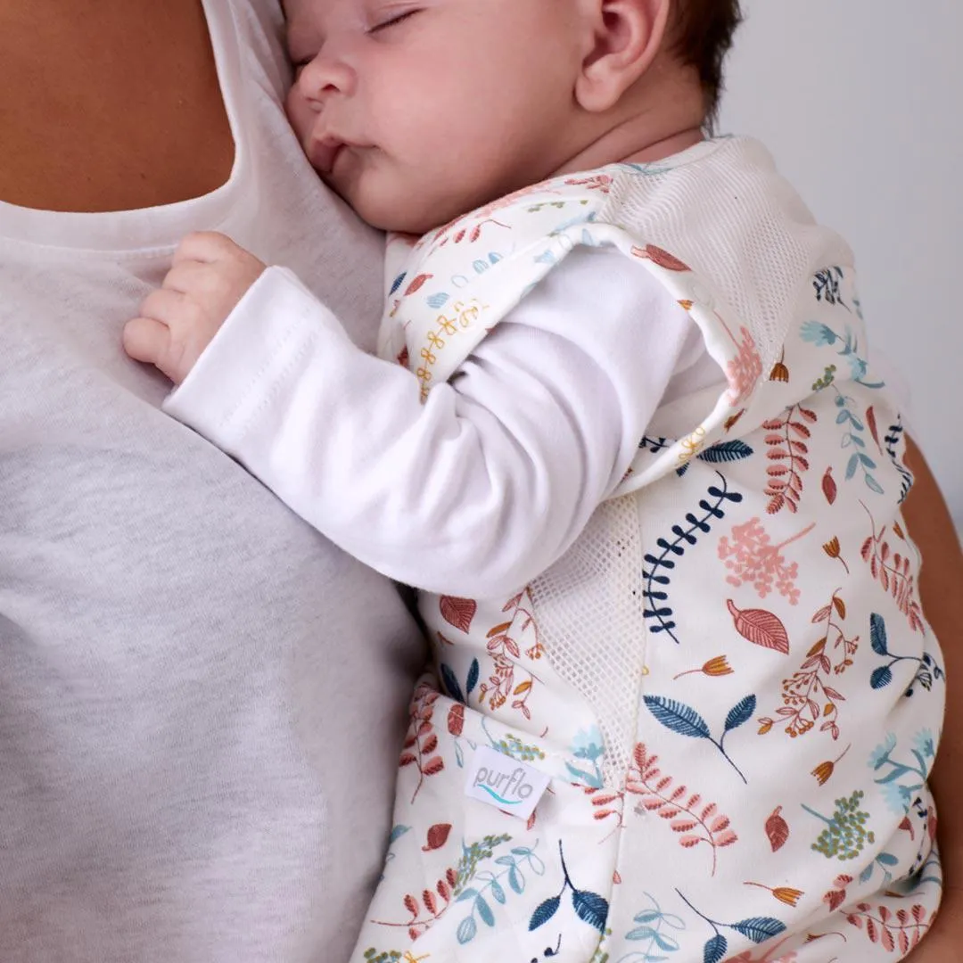 Purflo Swaddle To Sleep Bag - Botanical - TOG 2.5