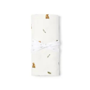 Rosa & Blue Muslin Swaddle  - Brown Bear