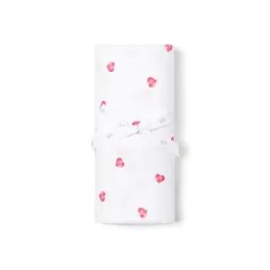 Rosa & Blue Muslin Swaddle  - Pink Heart