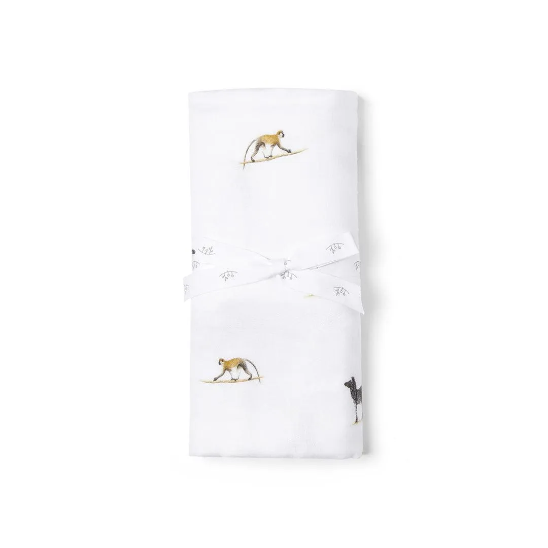 Rosa & Blue Muslin Swaddle  - Safari