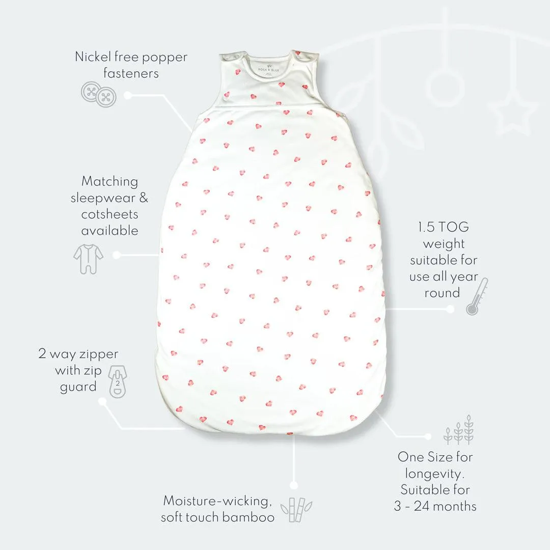 Rosa & Blue Sleeping Bag - 1.5 Tog - Heart
