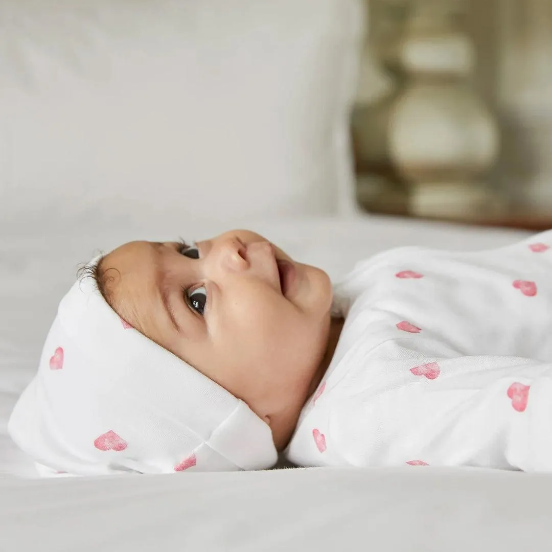 Rosa & Blue Sleepsuit - Heart