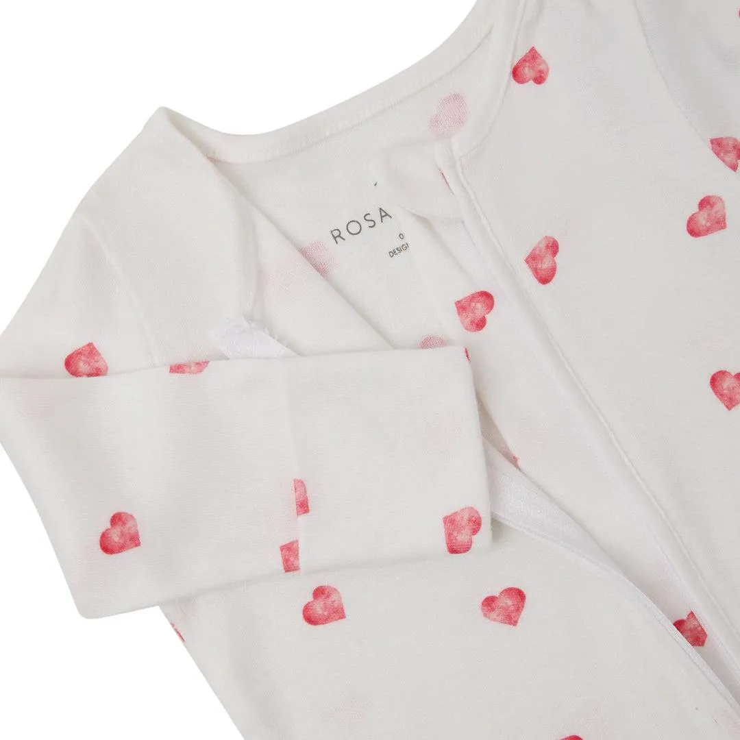 Rosa & Blue Sleepsuit - Heart