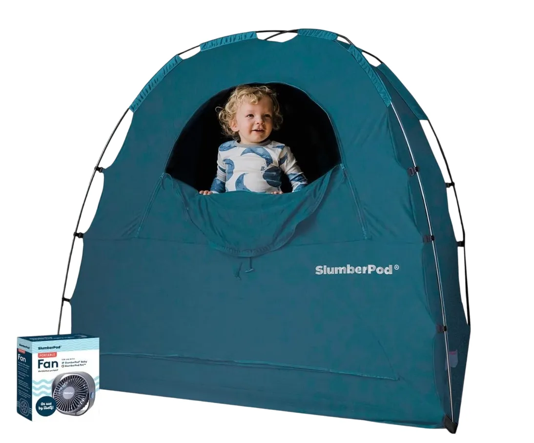 SlumberPod 3.0 Sleep Canopy with Fan, Teal