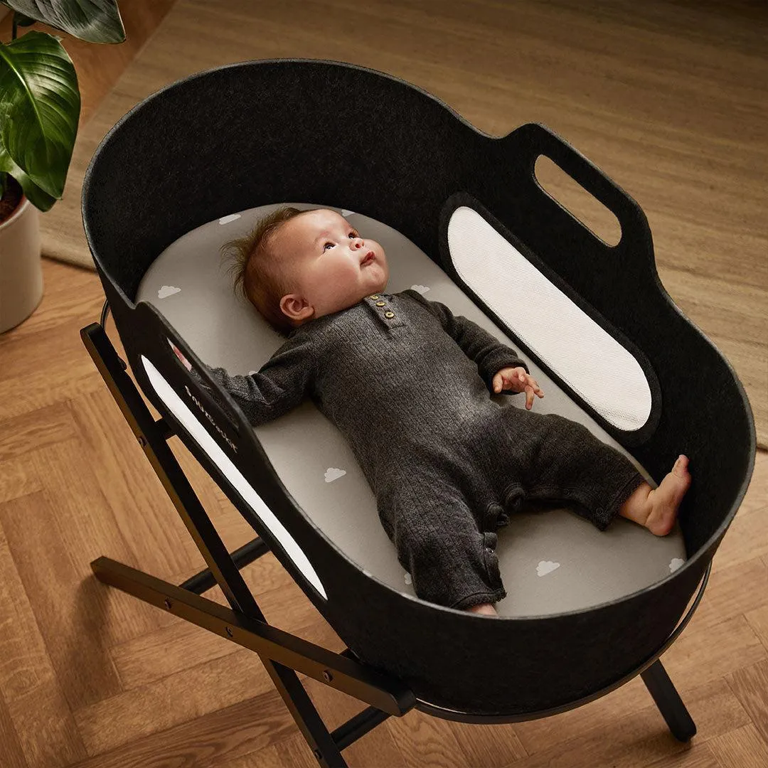 Snuz Twin Pack Moses Basket Sheets - Grey Cloud
