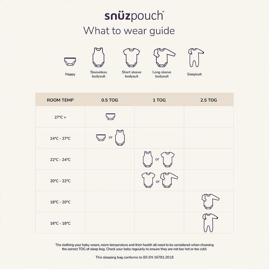 SnuzPouch Sleeping Bag 1.0 TOG - Sage Cross